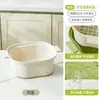 Cesta de escorrer antibacteriana de camada dupla, bacia espessada para lavar vegetais, cesta de lavar vegetais para pia de cozinha, bacia para lavar e escorrer frutas, bandeja de frutas
