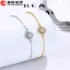Pulseira Quadrada de Pão Quadrada de Açúcar Zircônia Joia de Mão de Nicho de Luxo Leve Joias de Prata Esterlina 925 Joia de Mão da Moda Transfronteiriça para Mulheres Sensação de Alto Padrão