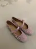 Sapatos Mary Jane com Tachas Cor de Café para Mulheres, Novo Estilo Outono e Inverno 2026, Sapatilha de Bico Redondo de Lã Sapatos Retrô