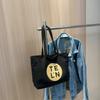 Saco Feminino 2023 Novo Coreano Carta de Grande Capacidade Bolsa Feminina Bordado Ombro Portátil Crossbody Washed Canvas Bag para Mulheres