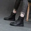 Comercio Exterior Otoño Invierno Tallas Grandes Botas Martin de Piel Genuina para Mujer Calientes de Felpa Suela Suave Botines Retro Tacón Oculto Botas de Suela Plana