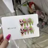 Uñas Postizas Puras Hechas a Mano Nai Zi para Primavera y Verano con Diseño de Relieve Floral 3D, Patrón Floral Rosa Dulce y Verde 385, Estilo Puro Deseo, Estilo Europeo y Americano
