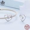 Aifule original cuentas rosas en forma de corazón plata esterlina s925 en forma de corazón cuentas sueltas simples cuentas para hacer joyas diy accesorios