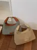 Shuai Mijia 2026 Verano Nueva Bolso de Paja de Mano a la Moda, Elegante Bolso tipo Dumpling para Vacaciones, Viajes y Playa Bolso Cruzado
