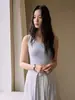 Nuevo modelo de verano, chaleco de lana modal para mujer, color liso, corte ajustado, simple y versátil, top interior casual