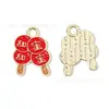 Acessórios de Joias com Óleo Gota para Bênção de Casa Nova Estilo Chinês Pingente de Liga DIY Pulseira Chaveiro Ornamento