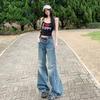 Pantalones anchos de mezclilla holgados, ajustados y combinables, de estilo americano, para mujer, de verano 2025