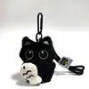 Versión Mejorada del Colgante para Bolso de Gato Negro Chirriante Accesorios Lindo Bolso Escolar Muñeco de Peluche Llavero