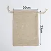 Embalagem Simples de Linho para Chá Sacola de Presente Retrô Vários Tamanhos Medicina Chinesa Decoração de Natal Sacola à Prova de Poeira com Cordão Atacado