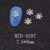 Arte de Uñas Navideño de Invierno Decoraciones de Copos de Nieve Aleación de Oro y Plata Pedrería para Uñas Accesorios de Uñas Portátiles Decoración de Uñas