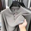 Camiseta de manga larga con cuello redondo para hombre, nuevo estilo otoño/invierno, con punto de lana, capa base para hombre, disponible para ventas por transmisión en vivo en tiendas físicas