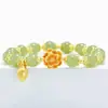 Paso a paso imitación de flor jade Hetian pequeño colgante pulsera de orquídea de lujo ligero diseño de nicho de lujo regalo para novia