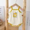 Ropa Nueva de Verano para Recién Nacidos, Categoría a Bolsa de Portabebés de Algodón Puro para Niña, Mono Triangular sin Mangas Lindo y Elegante