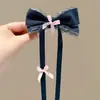 Presilha de Cabelo Infantil com Laço de Fita 2026 Novo Estilo Presilha de Trás da Cabeça Grampo de Cabelo com Franja Presilha Lateral para Cabelo Trançado de Meninas