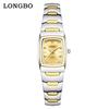 Reloj de Pareja con Correa de Acero con Incrustaciones de Diamantes LONGBO Productos Genuinos Explosiones de Comercio Exterior Sencillo Casual Resistente al Agua Reloj de Cuarzo para Hombre y Mujer