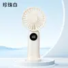 Novo Ventilador de Mão Pequeno Portátil para Exterior e Interior de Verão com Display Digital, Ventilador Pequeno de Base Portátil de Cinco Velocidades para Atacado