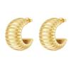 Brincos de aço titânio banhado a ouro 18K com design de nicho europeu e americano em forma de C, personalidade, moda INS E241557
