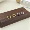 Nuevos Pendientes de Circonita Plata de Ley S925 Chapados en Oro de 18K Estilo Coreano Ins Pendientes Redondos para Mujer Exquisitos Pendientes Pequeños