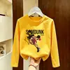 Camiseta de Manga Larga para Niños 2026 Primavera Nueva Llegada Estilo Coreano Infantil Delgado Dibujos Animados Algodón Puro Top Ropa Interior Ropa de Primavera