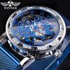 T-WINNER Reloj de Hombre Winner Moda Casual Clásico Popular Diamantes de Imitación Calado Malla con Reloj Mecánico Manual