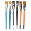 Plumas de Acuarela Planas con Cerdas de Nylon al por Mayor desde la Fábrica de Origen, Pinceles Especializados para Pintura Acrílica y al Óleo, Logo Personalizado Disponible