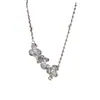 Elegante Pulsera de Hortensia para Mujer, Artística Forma de Flor Tridimensional Estilo Chino, Sencilla y Exquisita Cadena para Clavícula con Flor