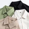 Camisa de manga larga de color liso para hombre, nueva camisa de comercio exterior de primavera y otoño de 2025, talla grande, informal, holgada