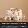Olla Elevadora de Mango de Bambú Conejo Fresa Juego de Té Kung Fu de Cerámica para Hogar Chino Tetera Taza de Té de Aspecto Elegante para Mujer Juego Pequeño