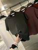 Algodão Macio de Seda de Gelo Cor Sólida de Verão Versátil Macio Respirável Casual Gola Redonda Camiseta Masculina de Manga Curta