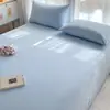Sábana de Cama de Algodón Puro Lavado Clase A Pieza Única Todo Algodón Dormitorio Estudiantil Funda de Edredón Color Sólido Funda de Almohada Juego de Tres Piezas Sábana de Cama de 1.5m