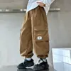 Pantalones Casuales de Trabajo Elegantes para Niños Otoño 2026 Nuevos Pantalones Largos Holgados con Múltiples Bolsillos para Niños Primavera y Otoño Modernos