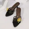 Sandalias de tacón alto europeas y americanas de punta, en stock, para mujer, nueva colección de verano 2026, tacones de aguja sexys, sandalias de punta abierta, disponibles en Wish