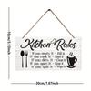 En stock Señal de Pared de Madera Reglas de Cocina para el Hogar Placa Decorativa de Madera Pegatina de Pared
