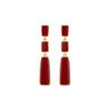 Placa Cuadrada Roja Larga para Incienso de Aceite con Goteo Clip para Oreja Sin Agujeros en las Orejas Pendientes Rojos Chinos Elegantes Retro Franceses de Lujo Ligero