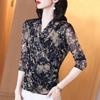 Blusas de Renda para Mulheres 2023 Primavera e Outono Novo Estilo Novo Estilo Camisas Básicas de Alta Qualidade para Mulheres Estilo Ocidental Camisas Pequenas Camisetas Curtas