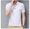 Camisa Polo de Seda de Hielo, Camiseta Versátil de Color Sólido, Casual de Negocios para Jóvenes y Adultos de Mediana Edad, Cuello de Solapa, Manga Corta Fina, Corte Holgado, Estilo de Negocios Ligero