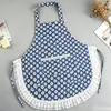 Delantal Floral de Encaje Moderno Resistente al Desgaste Algodón Bambú Delantal de Cintura con Cuello Halter Uso en Cocina Hogar Ropa de Trabajo Linda para Mujeres