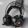 Auriculares Prehechos Over-Ear con Cable para Gaming para Teléfonos Móviles y Laptops con Cancelación de Ruido e Iluminación RGB
