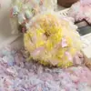 Fio de mohair cintilante misturado à mão para bolsas artesanais DIY, fio macio em cores de doce para chapéus feitos à mão, fio para suéter de crochê