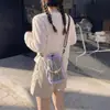 Bolsa Transversal de Ombro Único para Esportes ao Ar Livre Transfronteiriça, Nova Cor Colorida com Cordão para Garrafa de Água e Guarda-chuva, Bolsa Dopamina Fashionável para Celular