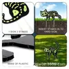Juego de 4 letreros reflectantes para patio de gato negro silueta, decoraciones de tarjetas de Halloween de gato negro reflectante, gato fluorescente de terror para exteriores
