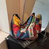 Bolso de Hombro de Lona con Estilo Étnico de Nicho Nuevo para Mujer, Bolso Tote de Doble Cara, Gran Capacidad, para Exteriores, Primavera y Verano