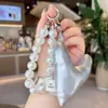 Estilo Coreano Ins Dulce Estilo Girly Relleno de Algodón Corazón Cadena de Perlas Colgante de Bolso Accesorios para Bolsos Llavero Colgante Pequeño