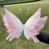Flores de Papel de Mariposa Hechas a Mano con Degradado Rosa Accesorios de Decoración para Bodas Flores de Papel Grandes Accesorios para Fotos Exhibición de Ventana