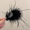 Herramienta para Peinar Moños Pinza de Garra Pluma de Cisne Nuevo Estilo Otoño e Invierno Pinza de Pelo Esponjosa Pinza Elegante para Fijar Cola de Caballo Alta