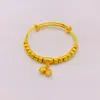 Pulseira de Contas da Sorte Vintage Banhada a Ouro Latão, Pulseira Clássica de Lótus com Fecho Deslizante, Atacado Fabricante de Joias
