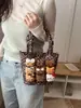 Bolso de Mano de Moda con Estampado de Leopardo Muñeco de Peluche Lindo de Dibujos Animados Bolso de Hombro Nuevo Estilo 2026 Bolso Cubo Lindo Personalizado