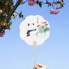 Leque Redondo Estilo Chinês Panda, Leque de Papel com Caligrafia e Pintura, Fotografia de Viagem, Exibição em Banca, Lembrança Especial, Leque Cultural e Criativo Feito à Mão DIY