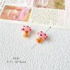 Bonito ins Vidro Esmalte Pequeno Cogumelo Contas de Furo Reto DIY Brincos Artesanais Jóias Pulseira Colar Corrente de Telefone Móvel