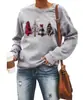 Árbol de Navidad Sudadera de Navidad para Mujer Patrón Navideño Informal Pulóver de Manga Larga